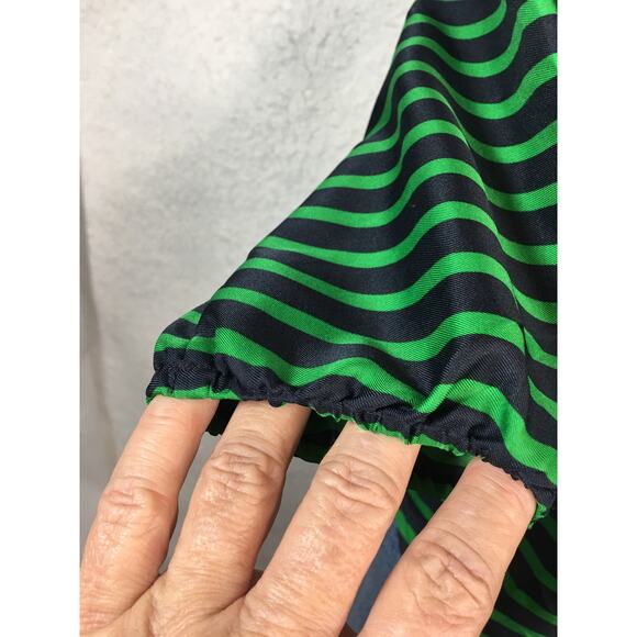 The‎ Limited Blouse Top Womens X-Small Button-Down Blue & Green Stripes - Picture 5 of 11